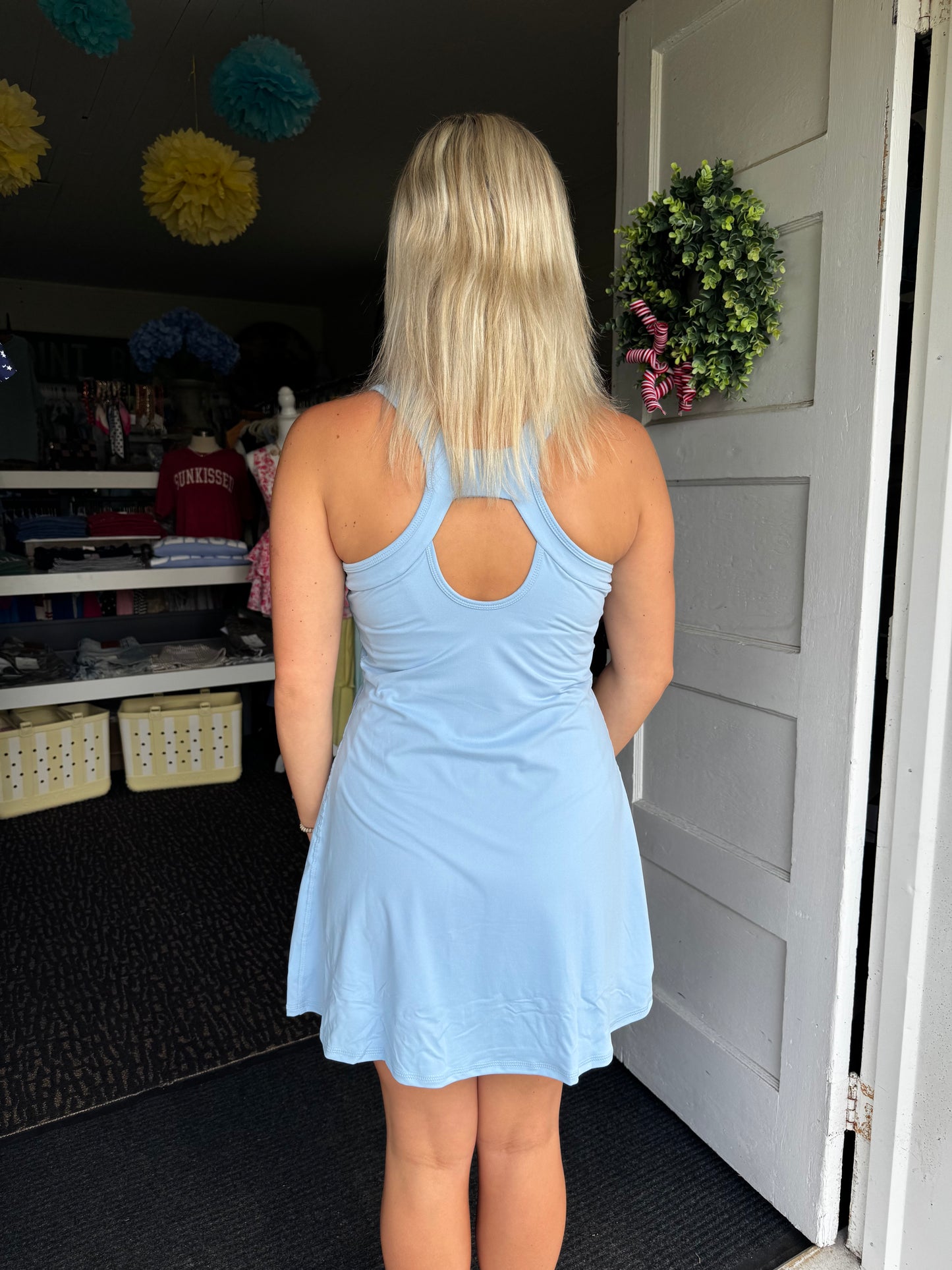 EASY BREEZY ACTIVE DRESS IN LIGHT BLUE