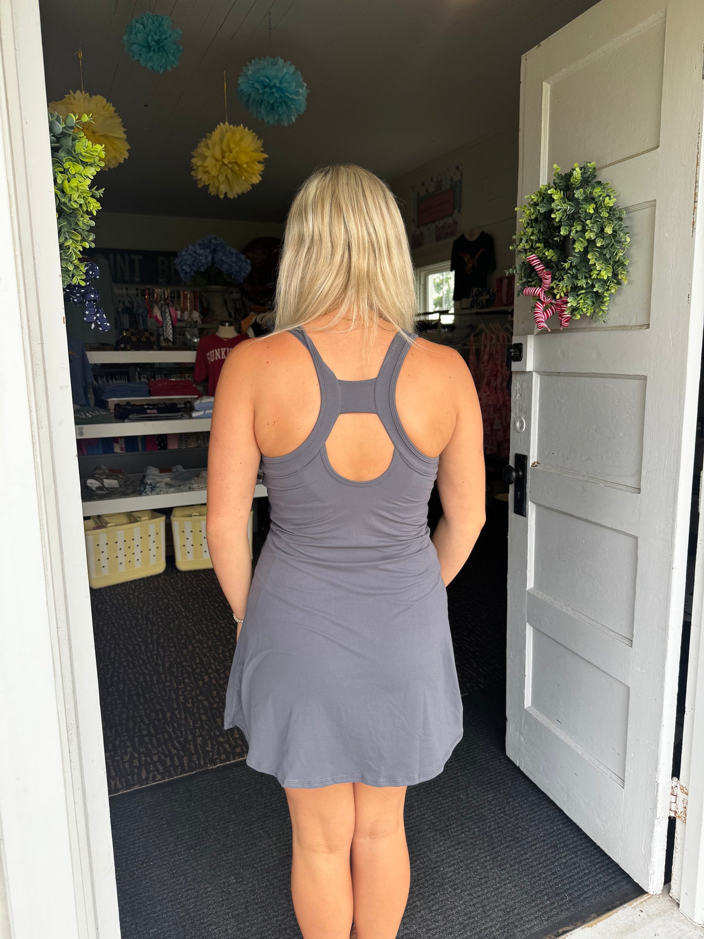 EASY BREEZY ACTIVE DRESS IN TITANIUM