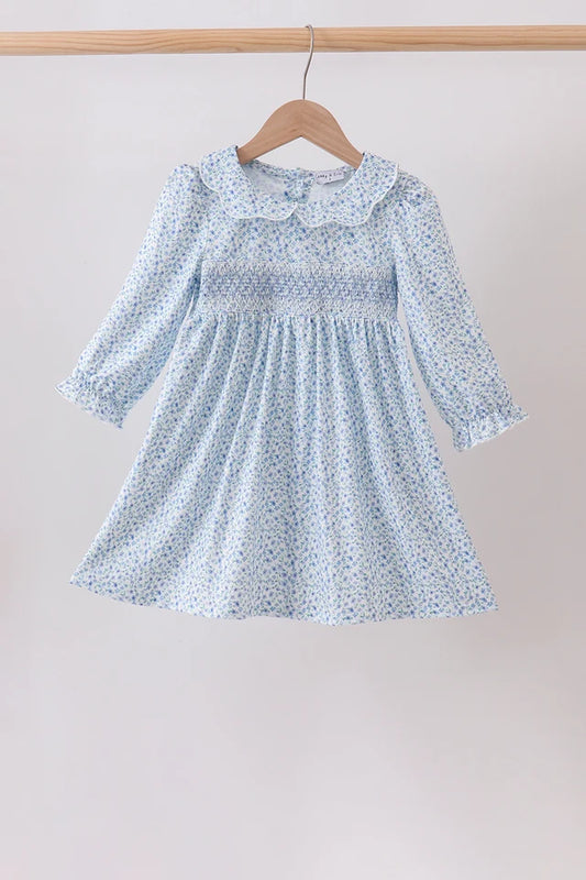 BLUE HEIRLOOM SMOCKED DRESS