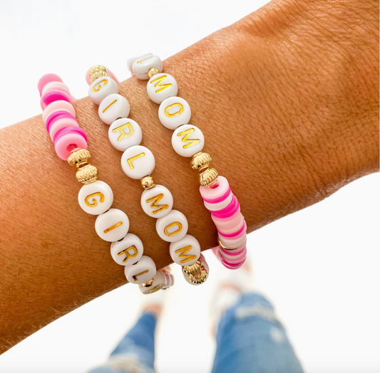 GIRL MOM Pinks Heishi Bracelet