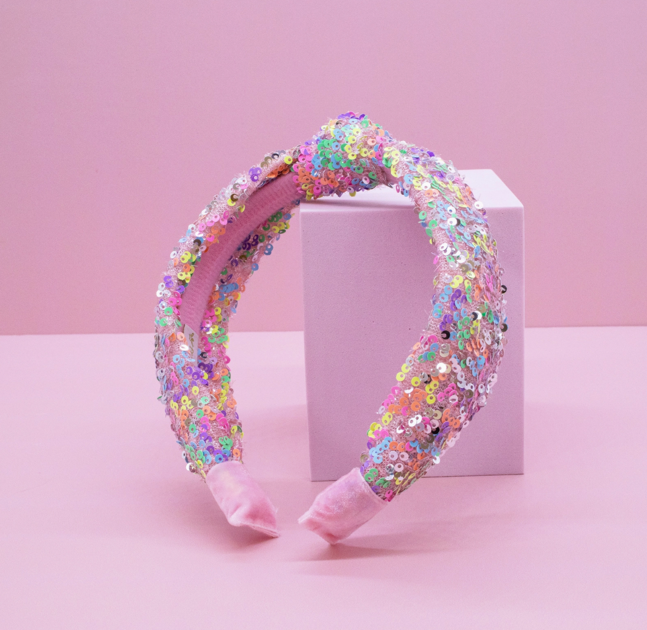 Rainbow Sequin Kids Knot Headband