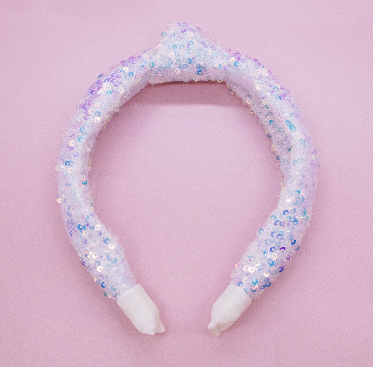 White Sequin Kids Knot Headband