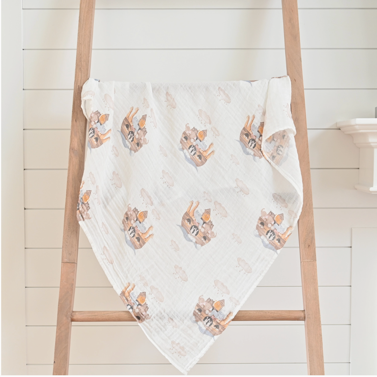 Noah's Ark Baby Swaddle Blanket