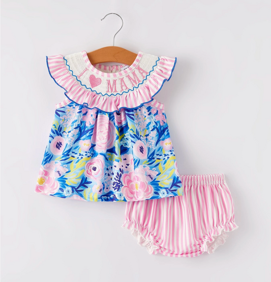 I <3 Mama Floral Bloomers Set