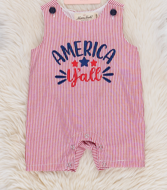 "America Y'all" Embroidered Romper