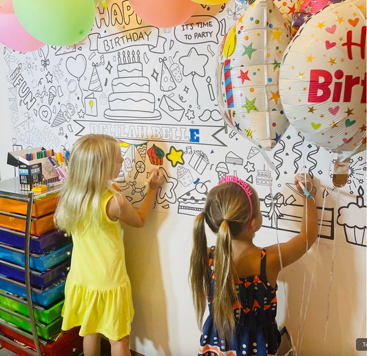 BIRTHDAY PARTY COLORING TABLECLOTH