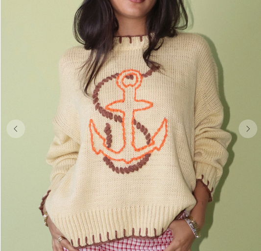 ANCHORS AWAY SWEATER IN BUTTER