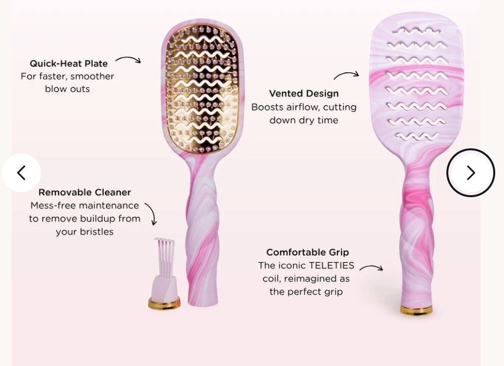 TELETIES VENTED HAIR BRUSH  - PINCH ME!