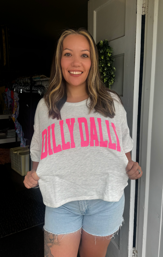 DILLY DALLY JERSEY TOP IN GREY