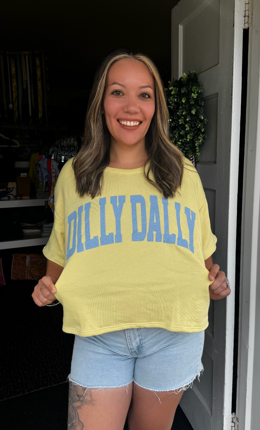 DILLY DALLY JERSEY TOP IN YELLOW