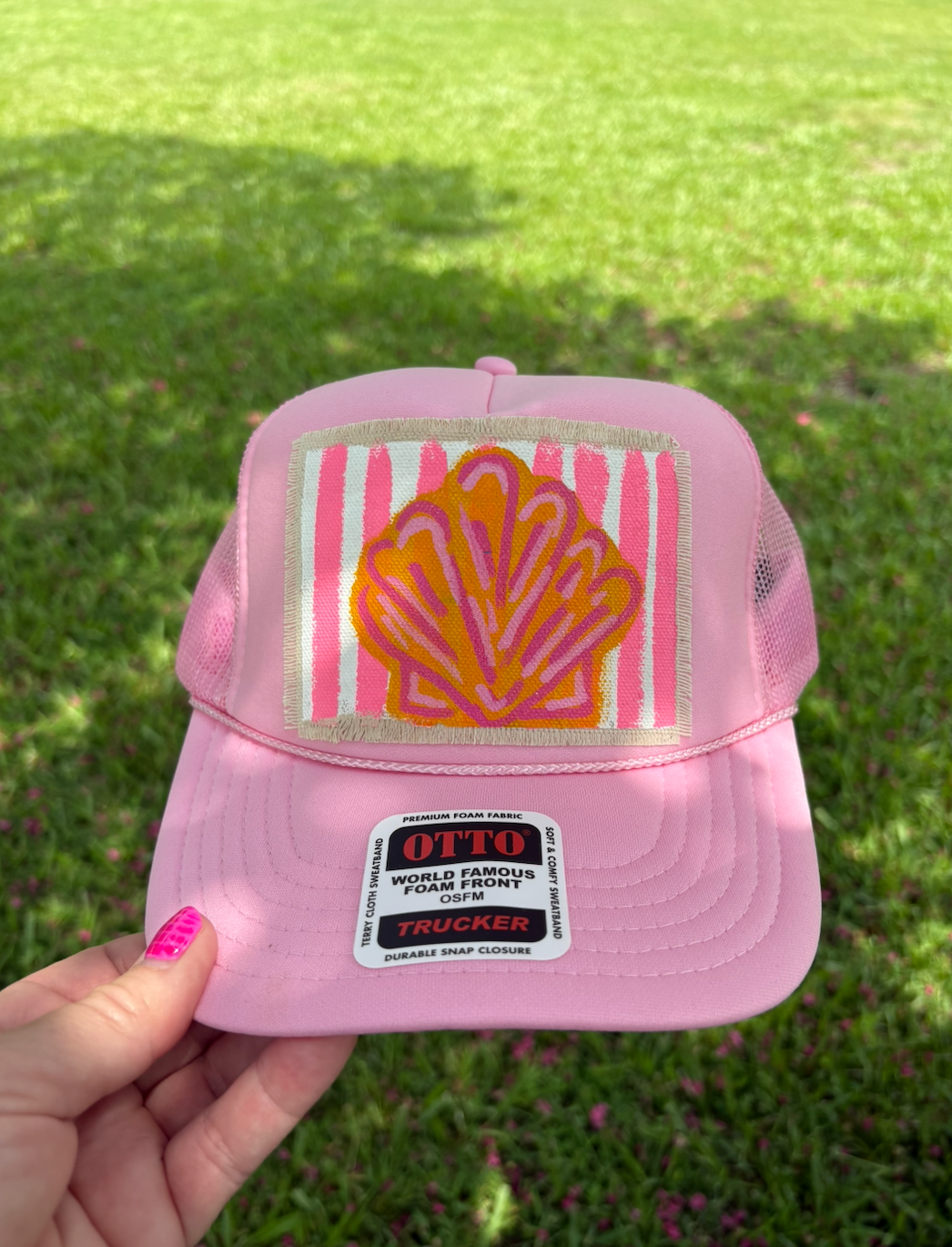 SHELL HAND PAINTED HAT