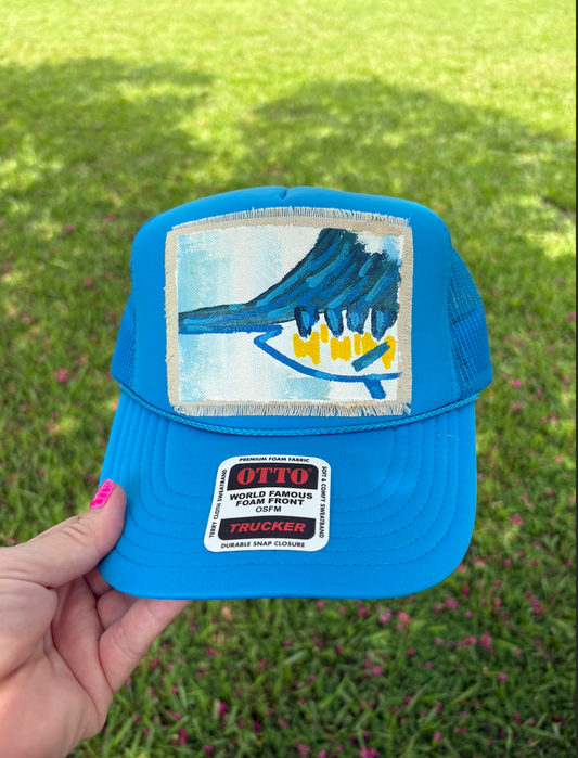 FISH HAND PAINTED HAT