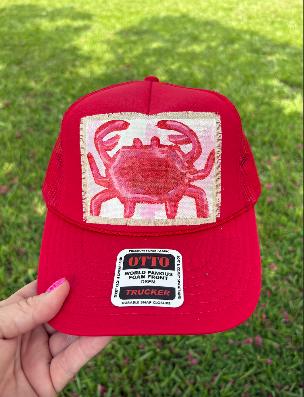 CRAB HAND PAINTED HAT