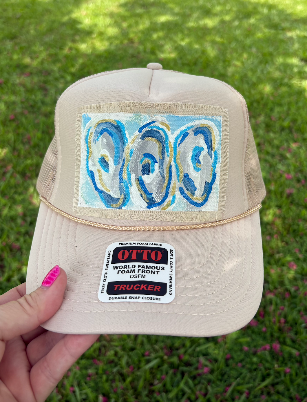 OYSTERS HAND PAINTED HAT