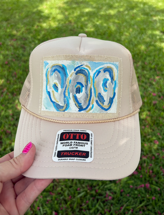 OYSTERS HAND PAINTED HAT