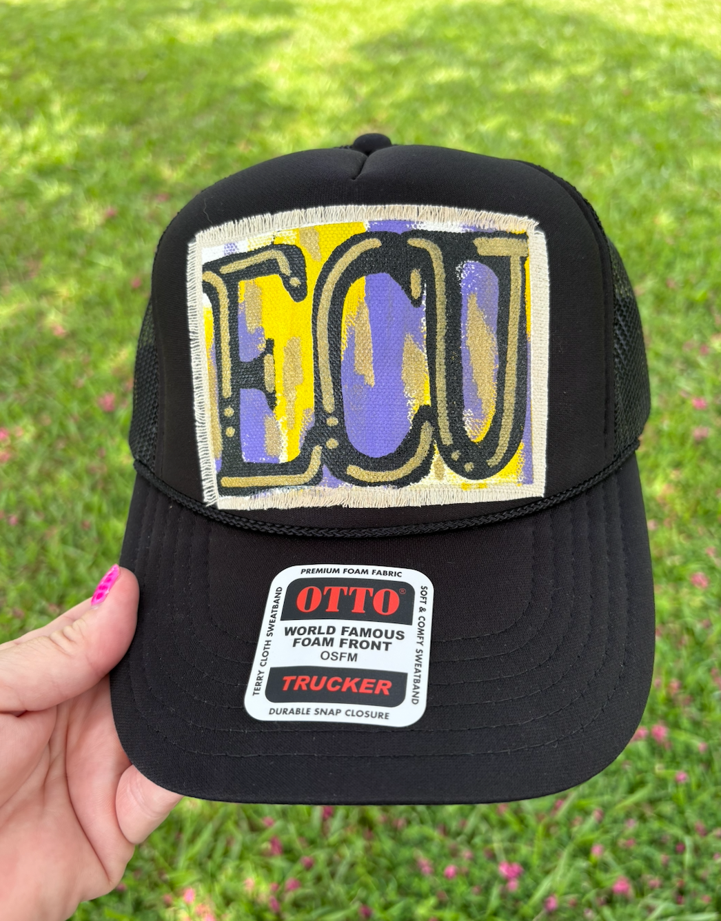 BLACK ECU HAND PAINTED HAT