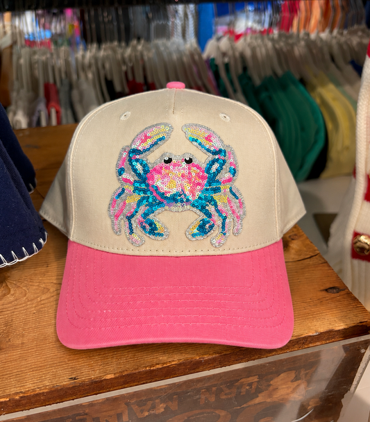 SEQUIN CRAB HAT - PINK