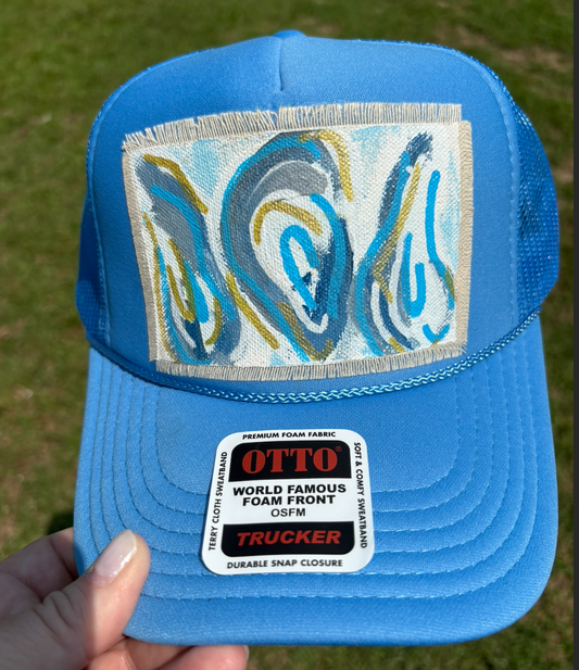 OYSTER TURQUOISE HAND PAINTED HAT