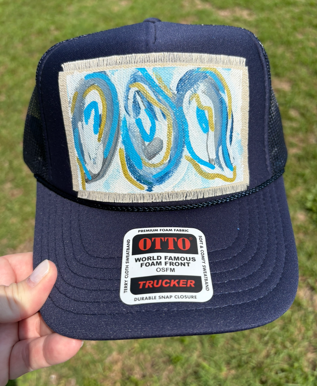 OYSTER NAVY HAND PAINTED HAT