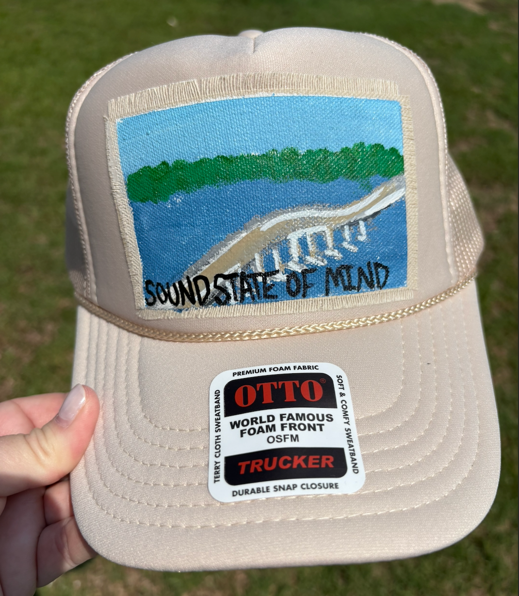 SOUND STATE OF MIND TAN HAND PAINTED HAT