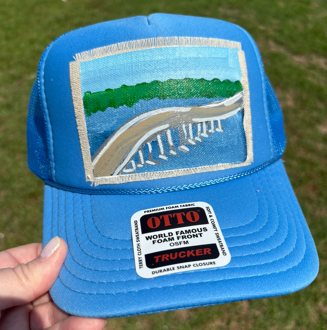 ALBEMARLE SOUND TURQUOISE HAND PAINTED HAT