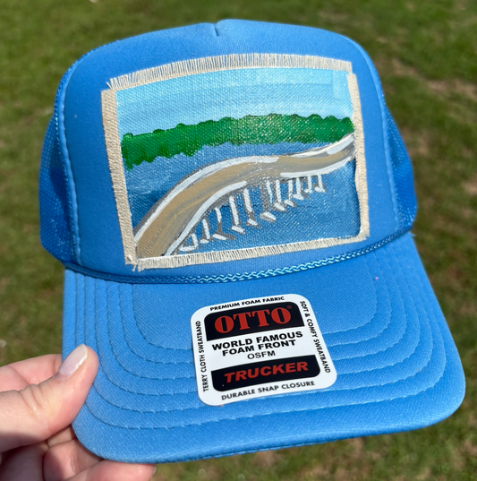 ALBEMARLE SOUND TURQUOISE HAND PAINTED HAT