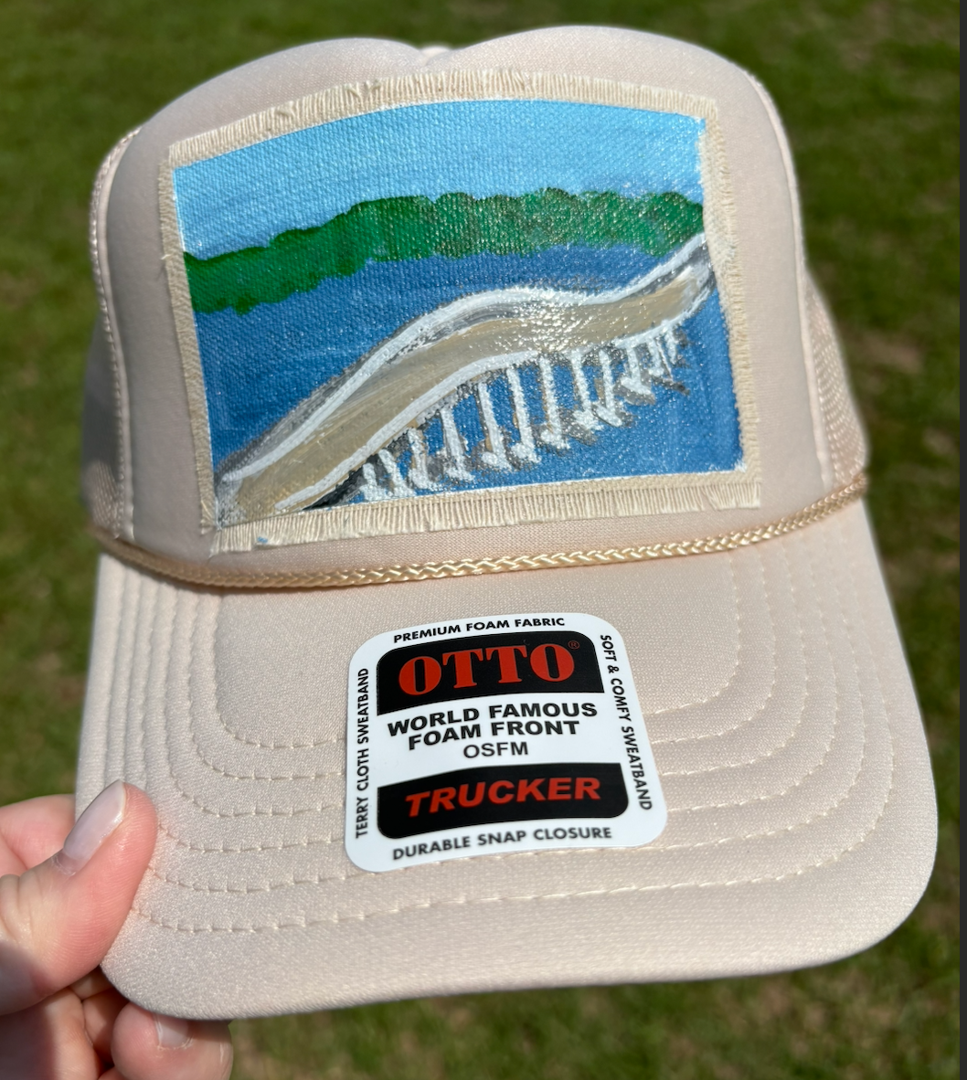 ALBEMARLE SOUND TAN HAND PAINTED HAT
