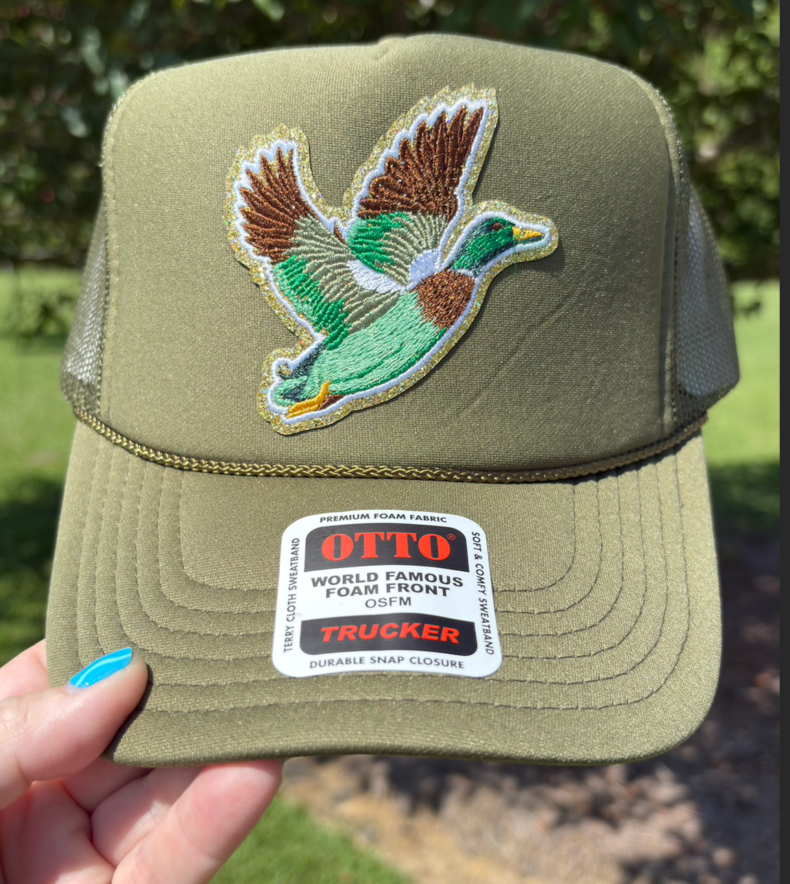 SEQUIN DUCK  HAT - GREEN