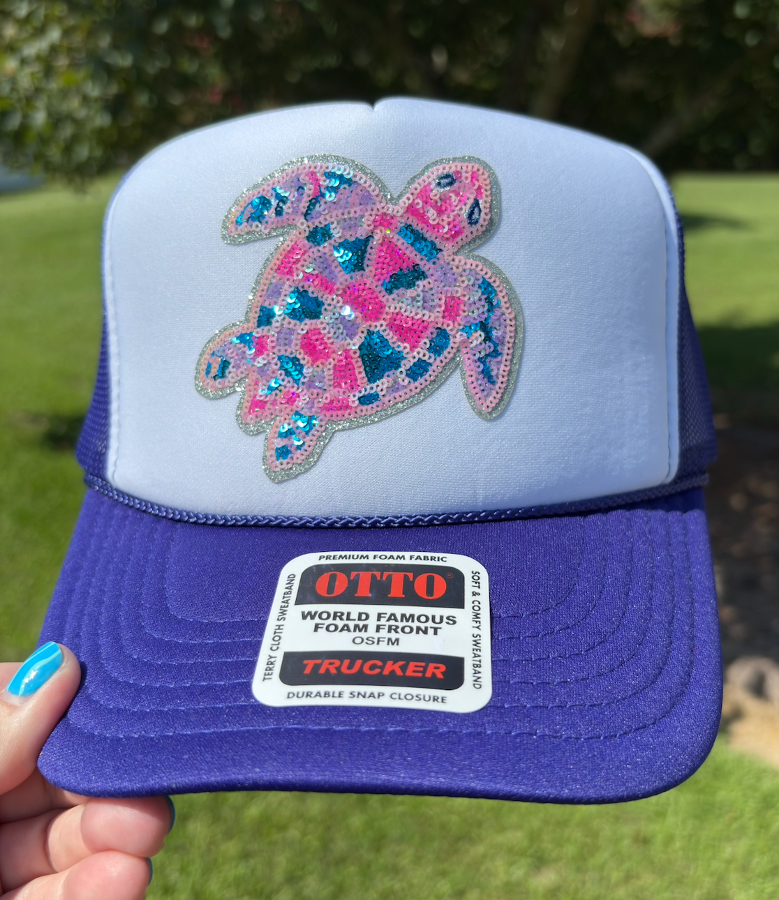 SEQUIN TURTLE HAT - PURPLE