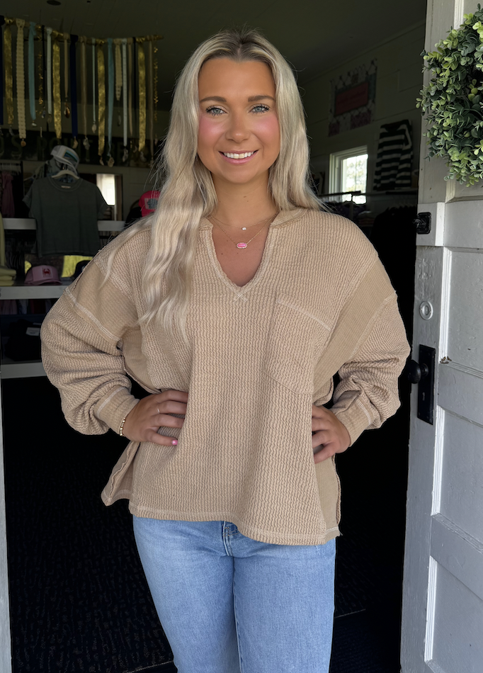 EASYGOING TOP IN KHAKI