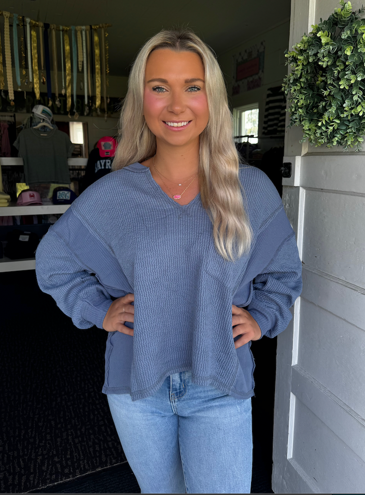 EASYGOING TOP IN BLUE