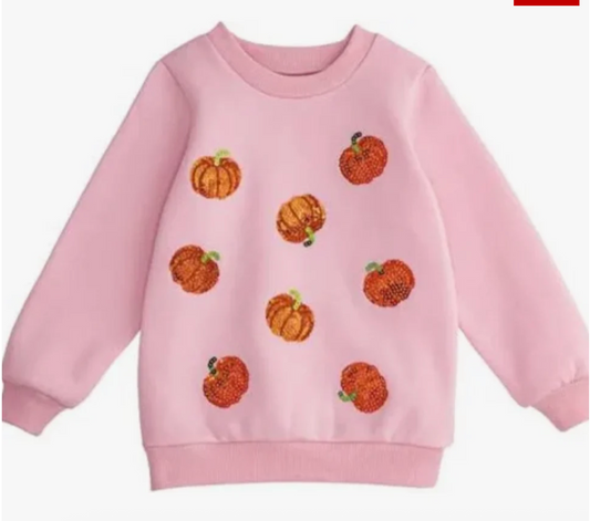 MUDPIE KIDS SEQUIN PUMPKIN SWEATSHIRT