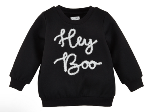 MUDPIE KIDS HEY BOO SWEATSHIRT
