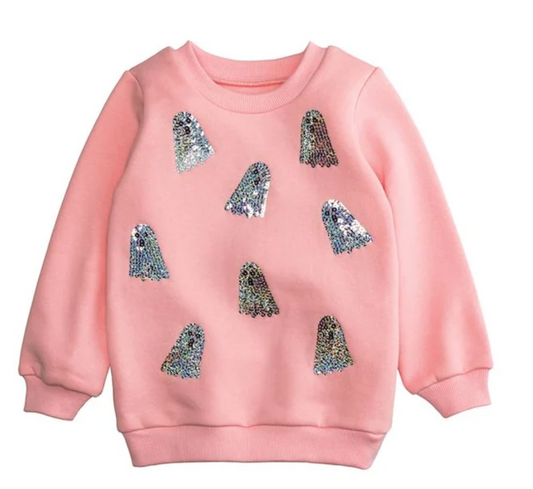 MUDPIE KIDS SEQUIN GHOSTS SWEATSHIRT