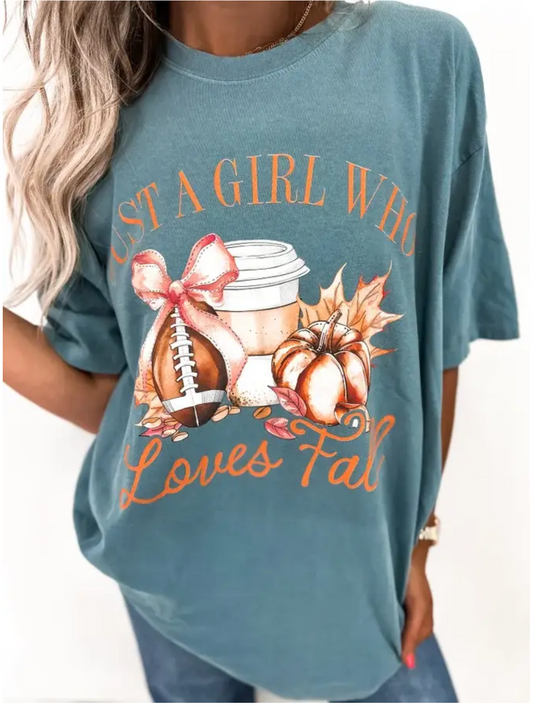 JUST A GIRL WHO LOVES FALL TEE