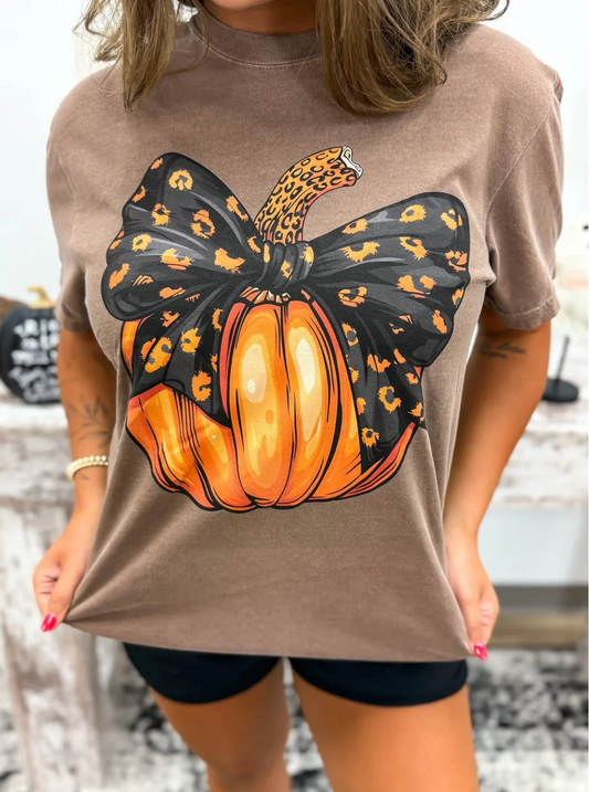 LEOPARD PUMPKIN TEE