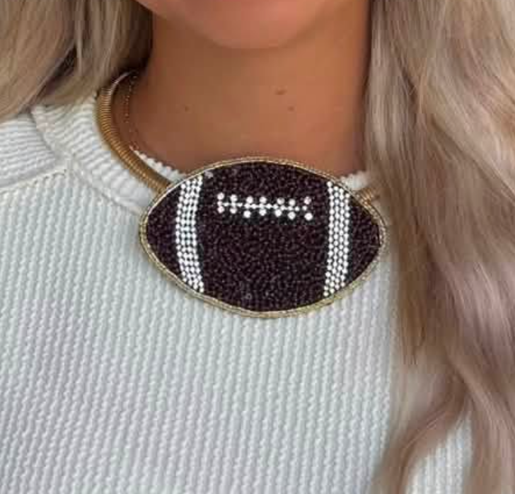 BEADED FOOTBALL NECKLACE