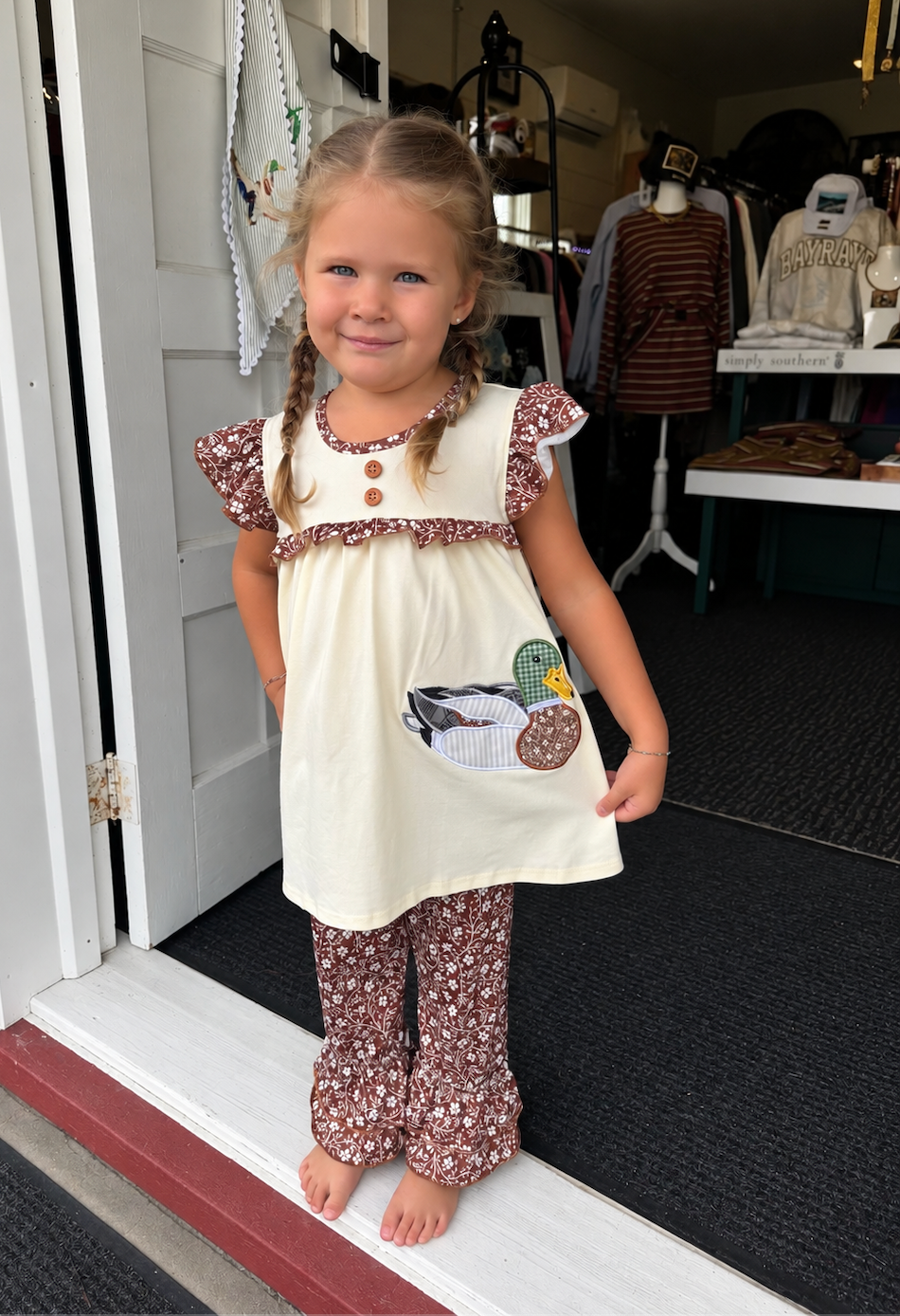 AUTUMN MALLARD RUFFLE PANTS SET