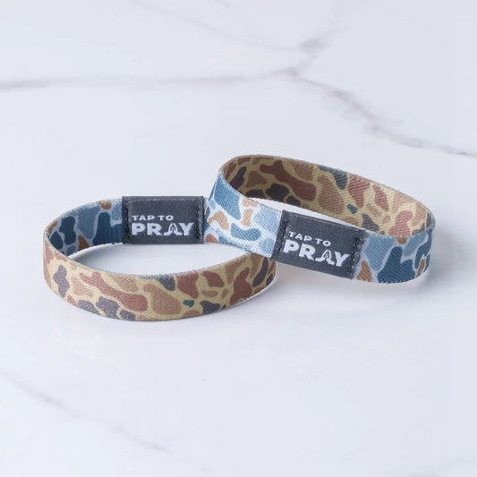 Tap To Pray Wristband – River Rock Camo - Sahara and Copper