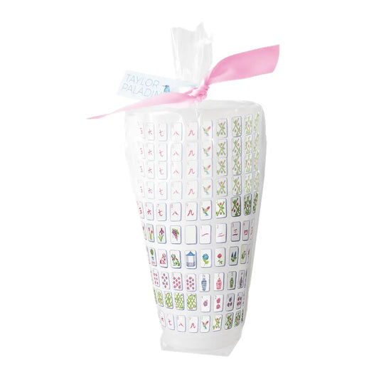 Mahjong Tiles Frosted Cups  | Set of 6