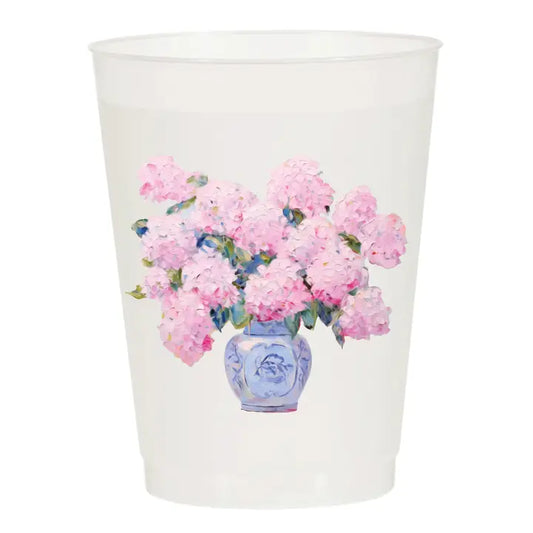 Potted Hydrangea Frosted Cups | Set of 10
